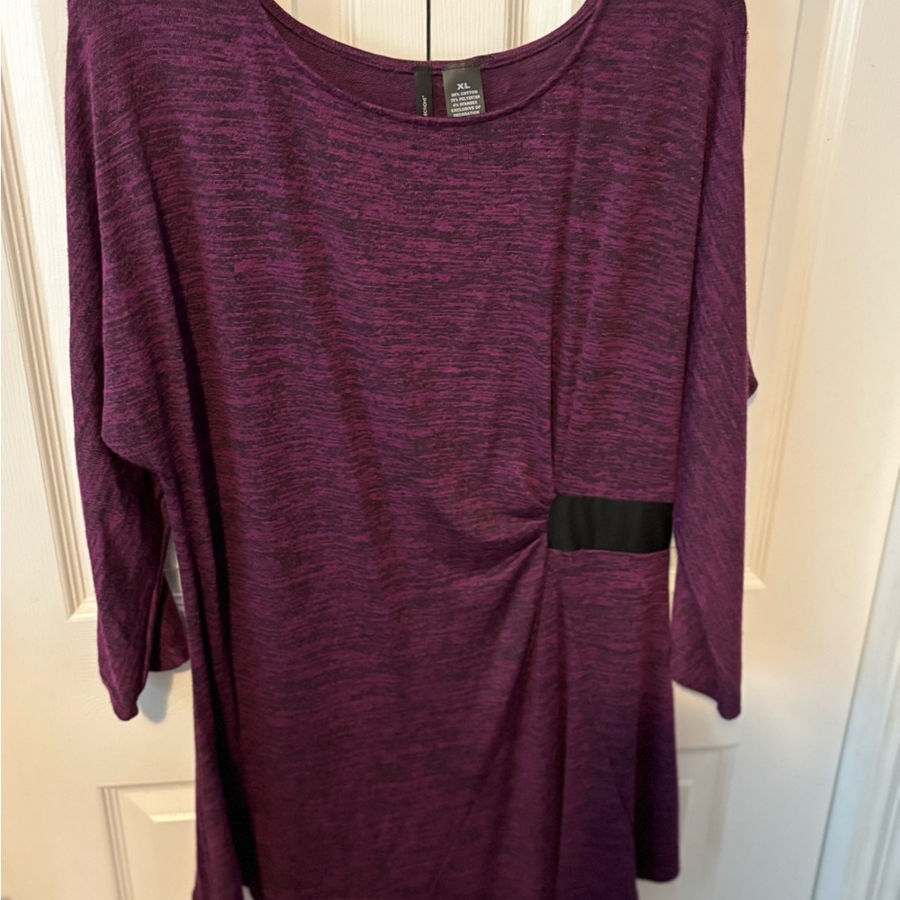 New Directions Purple Long Sleeve Top with Black Detail. Never worn